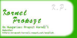 kornel propszt business card